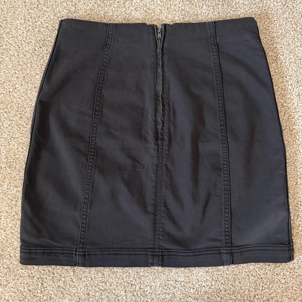 Free People Modern Femme Denim Black Mini Skirt Size 10 Grunge - Picture 5 of 10